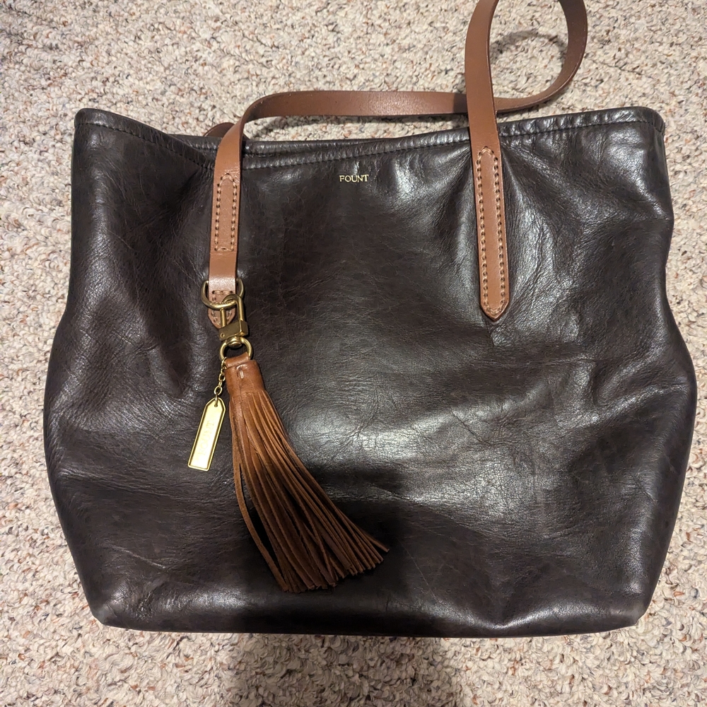 Fount Leather Tote Bag